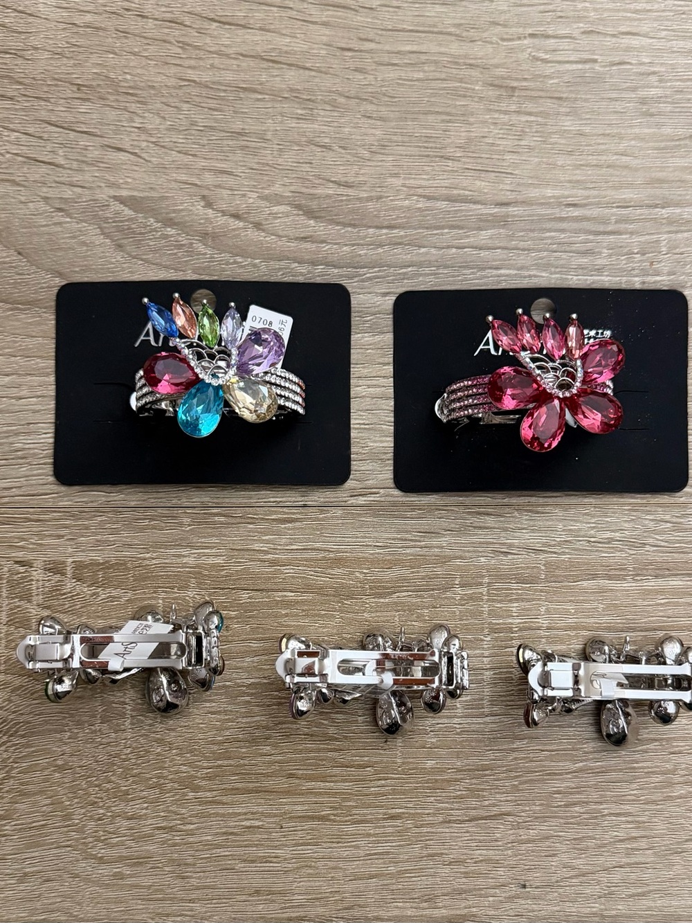 Crystal Rhinestone Hair Clips Barrettes New - Picture 5 of 11